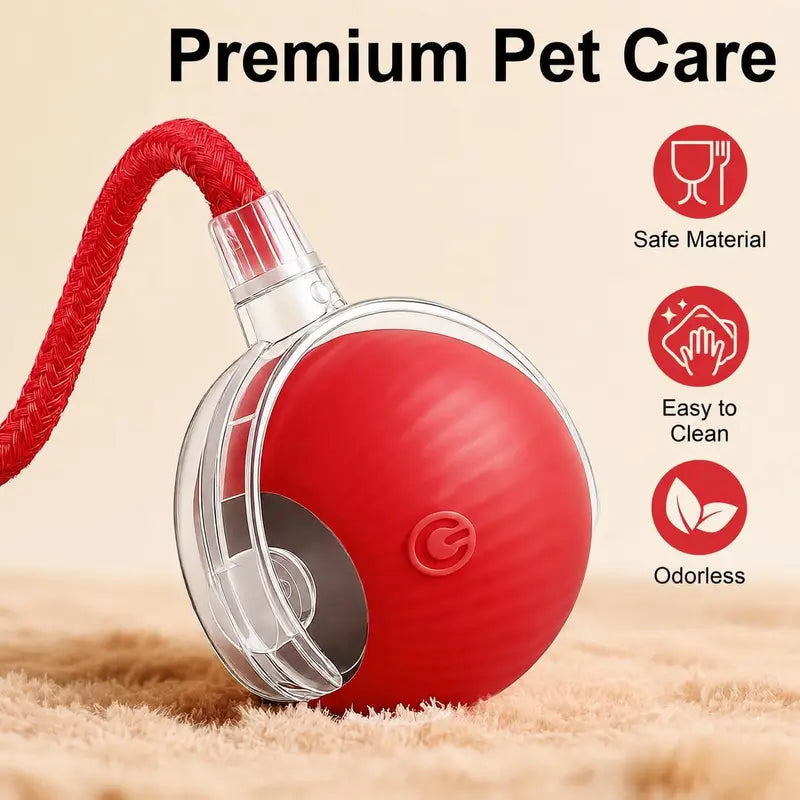 Interactive Smart Rolling Cat Ball – USB Rechargeable, Light-Up & Quiet
