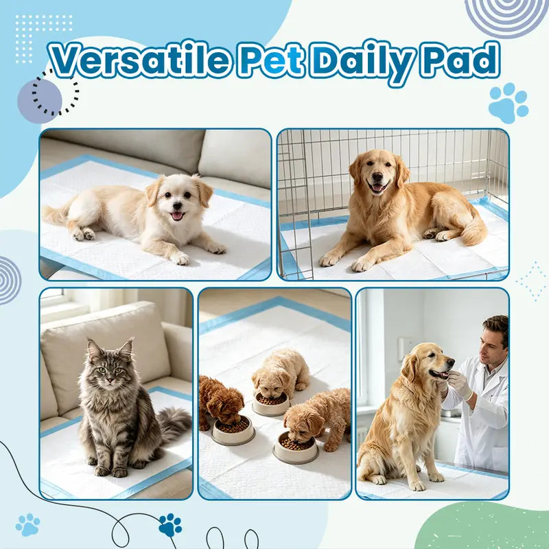 Extra-Large 34" × 28" Pet Training Pee Pads – 50 Count, Quick-Dry & Leak-Resistant