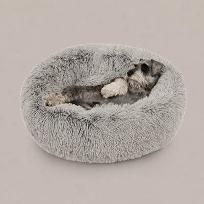 Donut Cuddler Pet Bed – Self-Warming Faux Fur Bed for Dogs & Cats