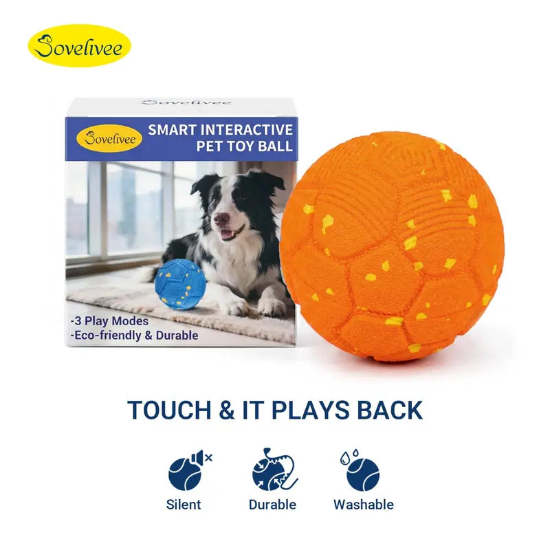 Motion-Activated Smart Moving Dog Ball – USB Rechargeable & Quiet