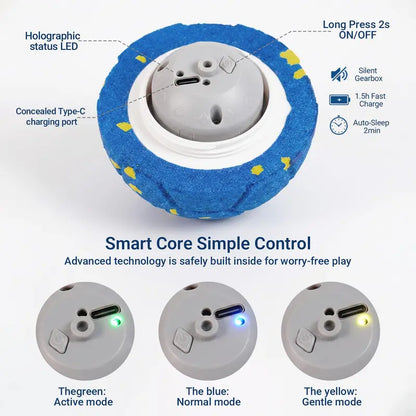 Motion-Activated Smart Moving Dog Ball – USB Rechargeable & Quiet