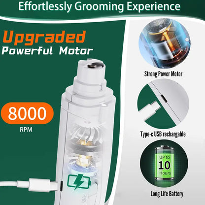 Rechargeable Pet Nail Grinder – Ultra-Quiet Electric Nail Trimmer for Dogs & Cats