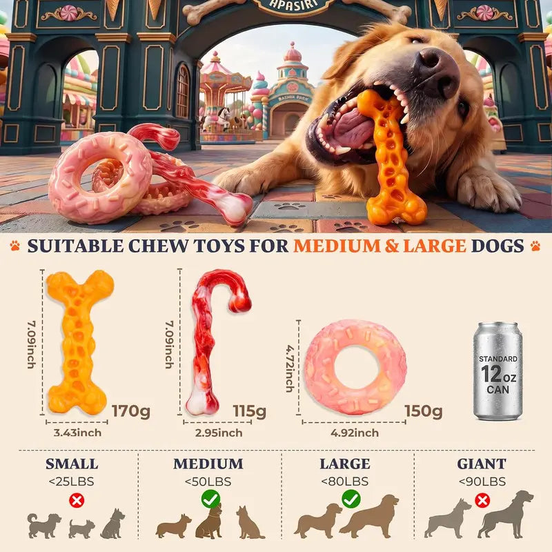 PowerChew™ 3-Piece Tough Nylon Dog Toy Set