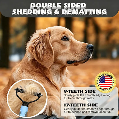 3-Piece Stainless Steel Pet Grooming Comb Set – Detangling, Undercoat & Face Combs