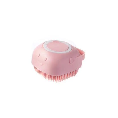 2-in-1 Silicone Pet Bath Brush – Soft Bristles, Shampoo Dispenser & Massage for Dogs & Cats
