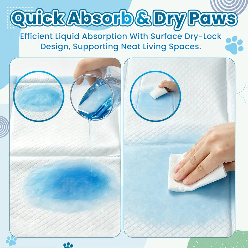 Extra-Large 34" × 28" Pet Training Pee Pads – 50 Count, Quick-Dry & Leak-Resistant