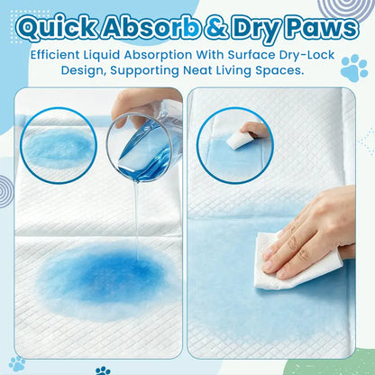 Extra-Large 34" × 28" Pet Training Pee Pads – 50 Count, Quick-Dry & Leak-Resistant