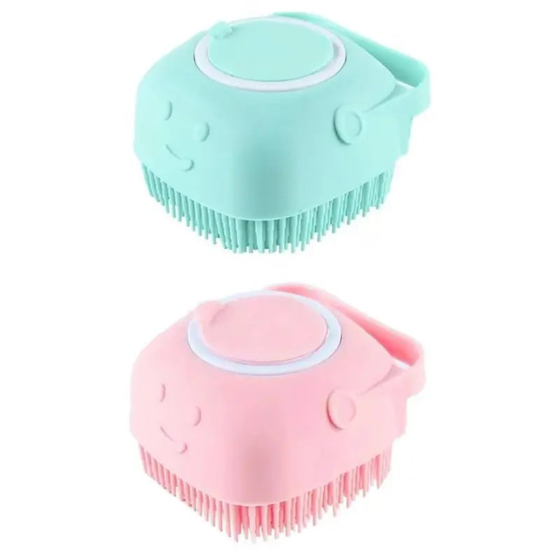 2-in-1 Silicone Pet Bath Brush – Soft Bristles, Shampoo Dispenser & Massage for Dogs & Cats