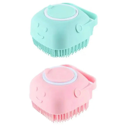 2-in-1 Silicone Pet Bath Brush – Soft Bristles, Shampoo Dispenser & Massage for Dogs & Cats