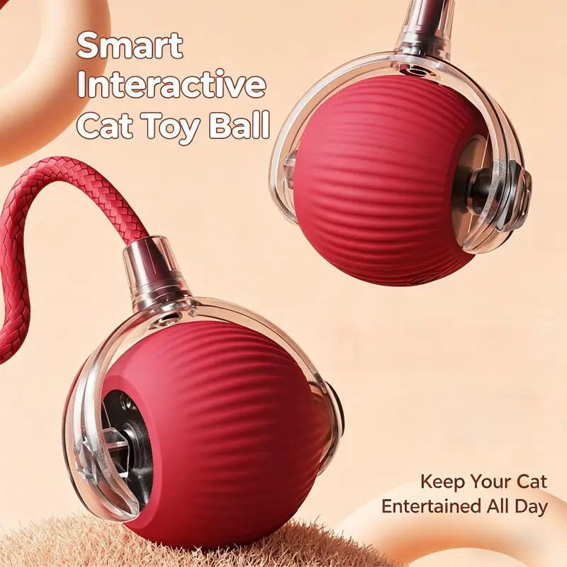 Interactive Smart Rolling Cat Ball – USB Rechargeable, Light-Up & Quiet