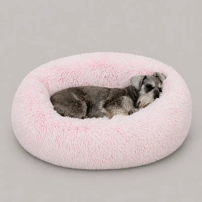 Donut Cuddler Pet Bed – Self-Warming Faux Fur Bed for Dogs & Cats