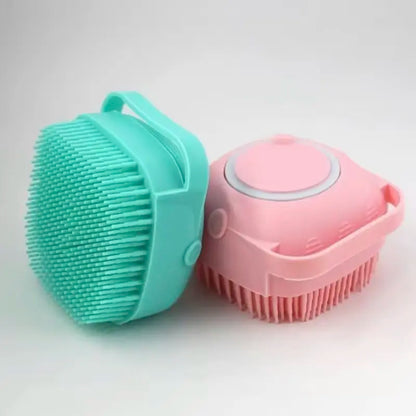 2-in-1 Silicone Pet Bath Brush – Soft Bristles, Shampoo Dispenser & Massage for Dogs & Cats