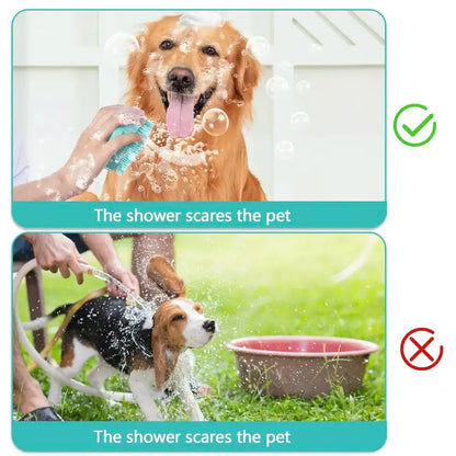 2-in-1 Silicone Pet Bath Brush – Soft Bristles, Shampoo Dispenser & Massage for Dogs & Cats