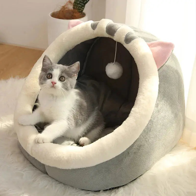 Cozy Deep-Sleep Cat & Small Dog Bed – Foldable, Removable & Washable