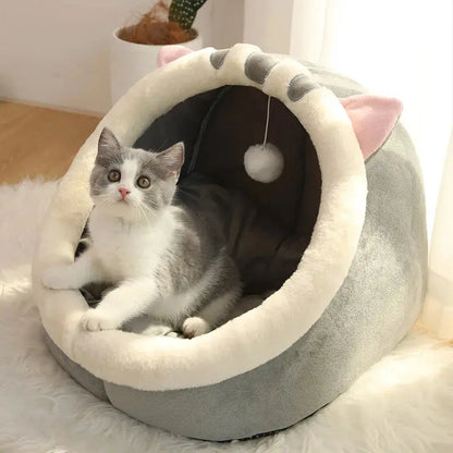 Cozy Deep-Sleep Cat & Small Dog Bed – Foldable, Removable & Washable